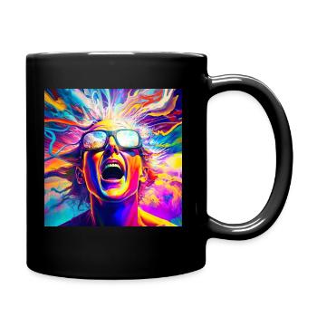 Trippy Person auf Ecstasy - Tasse einfarbig - Schwarz - Rechts