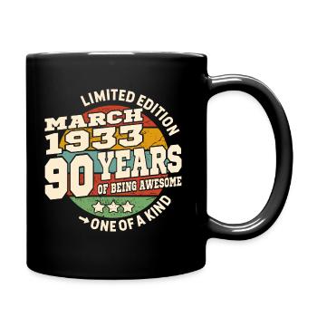 Awesome since march 1933 - 90 years old - Full Colour Mug - black - Right
