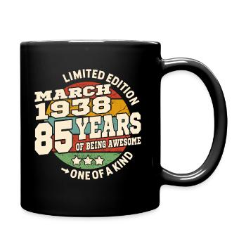 Genial seit März 1938 - 85 Jahre alt - Tasse einfarbig - Schwarz - Rechts