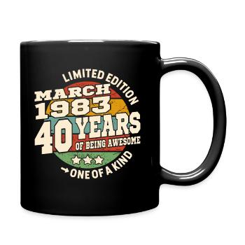 Awesome since march 1983 - 40 years old - Full Colour Mug - black - Right