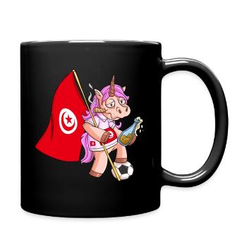 Tunesien Party Einhorn - Tasse einfarbig - Schwarz - Rechts