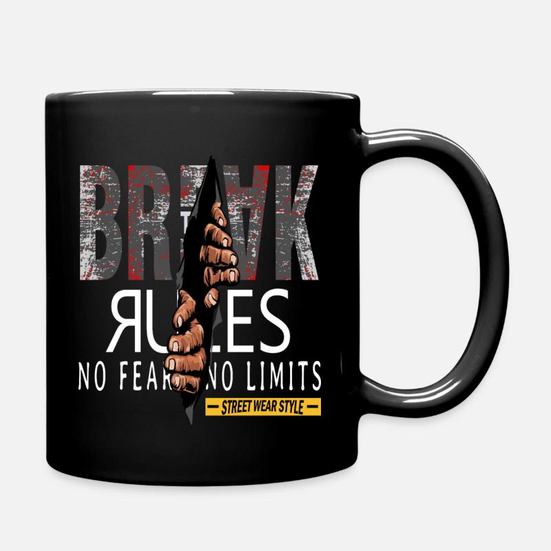 Break Rules - Regeln Brechen - Full Colour Mug - black