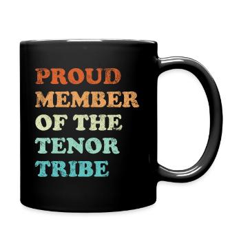 Proud Member of the Tenor Tribe retro hell - Full Colour Mug - black - Right