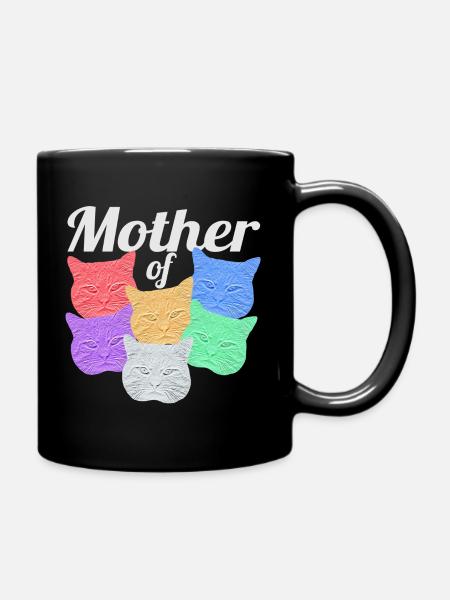 Katzenmutter: Mère des chats - Mug uni - noir