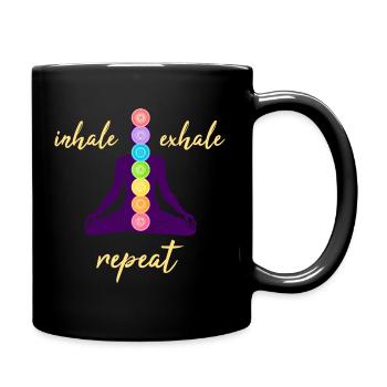 Meditation Chakra Yoga Namaste Om Yoga Sprüche - Tasse einfarbig - Schwarz - Rechts