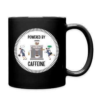 Powered by Caffeine (Woman) - Tasse einfarbig - Schwarz - Rechts