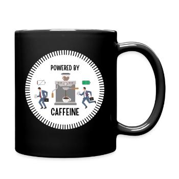 Powered by Caffeine (Man) - Tasse einfarbig - Schwarz - Rechts