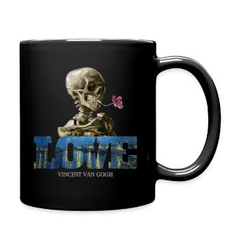Skull flower. Love Van Gogh. - Full Colour Mug - black - Right