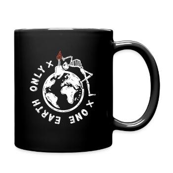 One earth only (white) - Full Colour Mug - black - Right