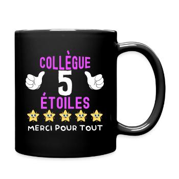 Collègue 5 étoiles message drôle départ entreprise - Mug uni - noir - Droite