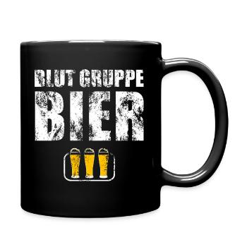 blutgruppe bier bierkrug - Tasse einfarbig - Schwarz - Rechts