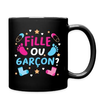 Garçon ou Fille Gender Reveal Baby Boy or Girl - Mug uni - noir - Droite
