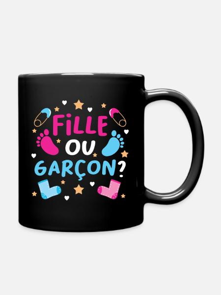 Garçon ou Fille Gender Reveal Baby Boy or Girl - Mug uni - noir