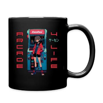 Anime Gaming Girl - Arcade 4 Life - Tasse einfarbig - Schwarz - Rechts