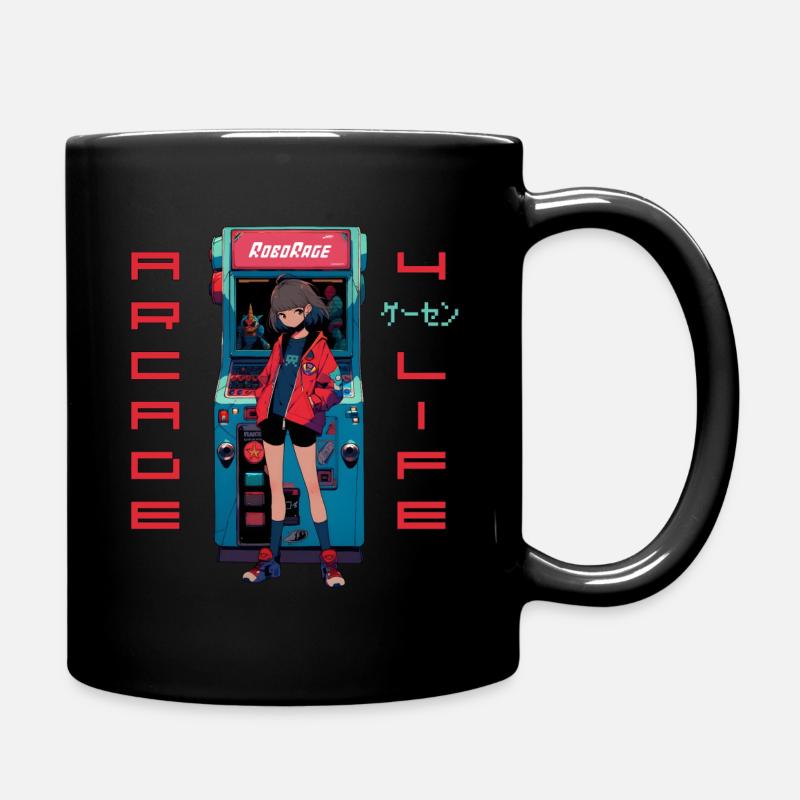 Anime Gaming Girl - Arcade 4 Life - Tasse einfarbig - Schwarz