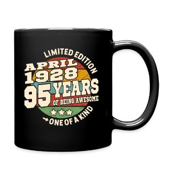 Né en avril 1928 - 95 ans - Mug uni - noir - Droite