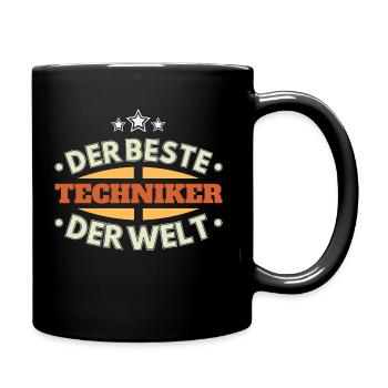 Der Beste Techniker der Welt - Tasse einfarbig - Schwarz - Rechts