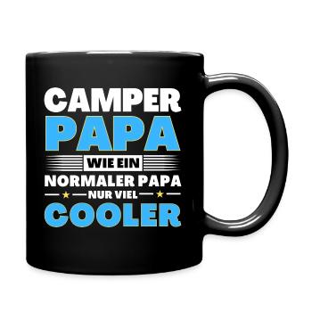 Camper Papa wie ein normaler nur viel cooler - Tasse einfarbig - Schwarz - Rechts