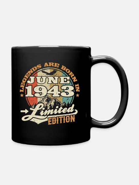 Né en juin 1943 - 80 ans - Mug uni - noir