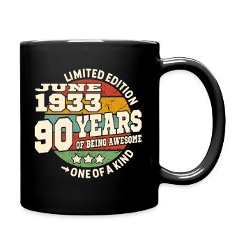90 years old - Awesome since june 1933 - Full Colour Mug - black - Right