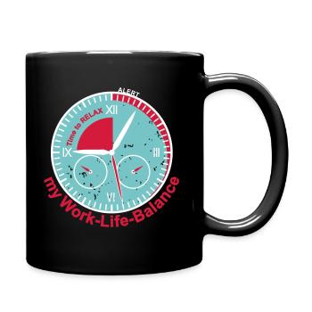 Time to relax clock uhr relaxing relaxen modern - Tasse einfarbig - Schwarz - Rechts