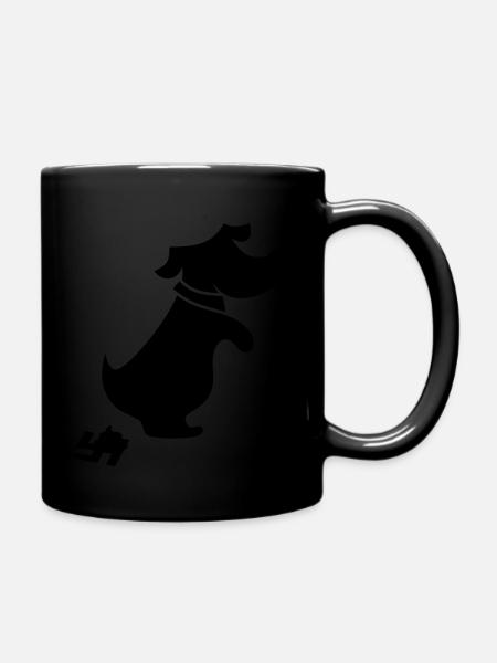 Pooping Dog 3 - Full Colour Mug - black