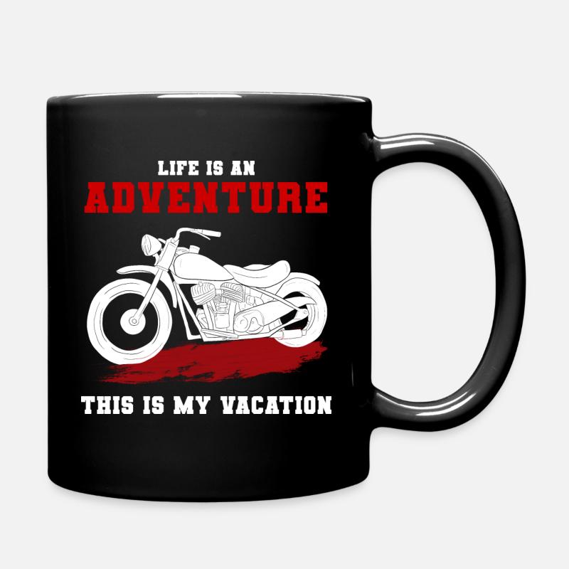Voyage d’aventure à moto - Mug uni - noir