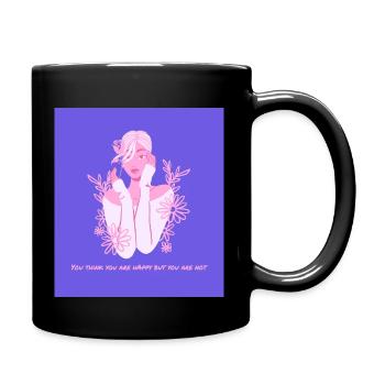 Vous pensez que vous êtes heureux mais vous ne l’êtes pas - Mug uni - noir - Droite