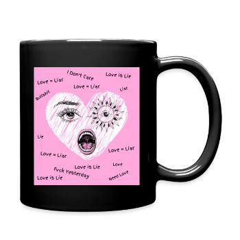 L’amour est menteur - Mug uni - noir - Droite