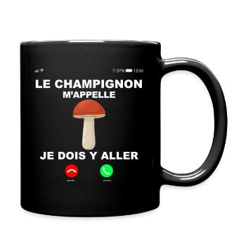 Cueillette champignons cadeau humour - Mug uni - noir - Droite