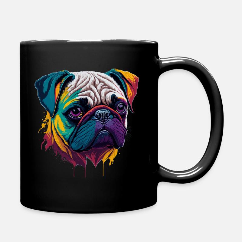 Mops - Tasse einfarbig - Schwarz