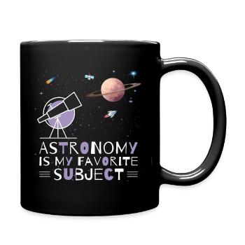 Astronomie, mein Lieblingsthema, Weltraumteleskop - Tasse einfarbig - Schwarz - Rechts