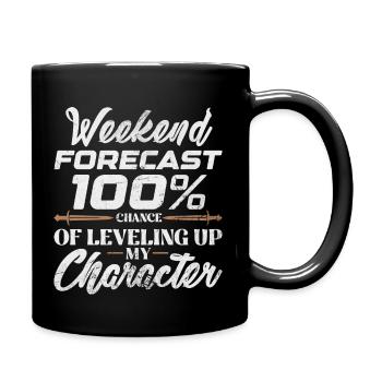 Prévisions du week-end 100% de chances de monter de niveau - Mug uni - noir - Droite