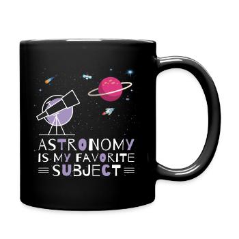 Astronomie, mein Lieblingsthema, Weltraumteleskop - Tasse einfarbig - Schwarz - Rechts