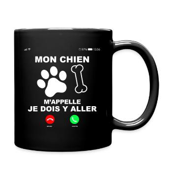 Empreinte de Chien Cadeau Citation Humour - Mug uni - noir - Droite