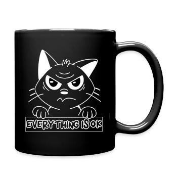 Chat TOUT VA BIEN - Mug uni - noir - Droite