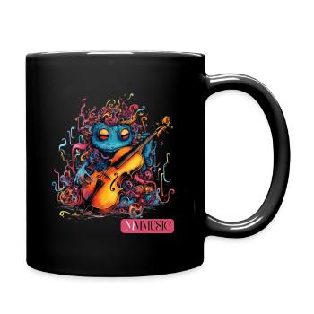 Shirt: Cute Monster Music Cello Instrument Süß - Full Colour Mug - black - Right
