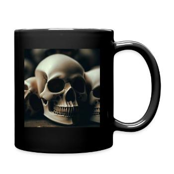 Totenköpfe - Tasse einfarbig - Schwarz - Rechts