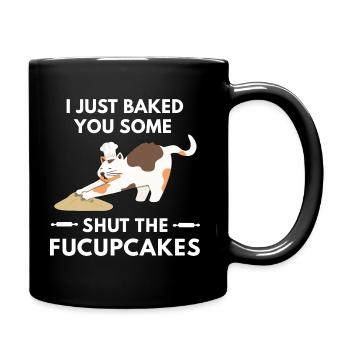 Baked you some shut the Fucupcakes Cat Saying - Full Colour Mug - black - Right