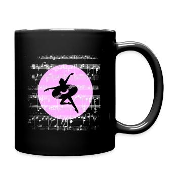 Harmonie in Bewegung - Tasse einfarbig - Schwarz - Rechts
