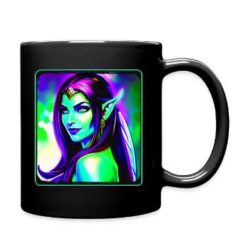 Wow Nachtelfe - Tasse einfarbig - Schwarz - Rechts