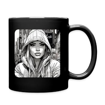 Cooles Girl Graffiti Hip Hop Rap Skater Musik - Tasse einfarbig - Schwarz - Rechts