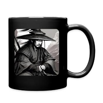 Guerrier Samouraï Solitaire Noir Blanc Asie Kendo - Mug uni - noir - Droite