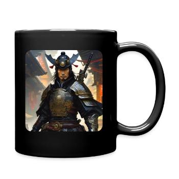 Stolzer Samurai Krieger Japan Asia Kendo Ninja - Tasse einfarbig - Schwarz - Rechts