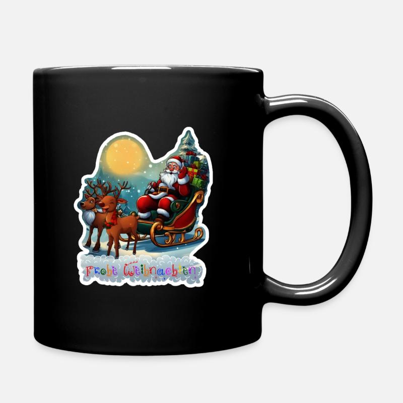 Traîneau à rennes avec le Père Noël - Mug uni - noir