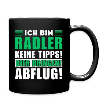 Ich bin Radler - Keine Tipps! Bier bringen - Tasse einfarbig - Schwarz - Rechts