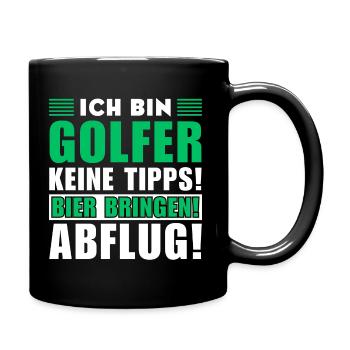 Ich bin Golfer - Keine Tipps! Bier bringen - Tasse einfarbig - Schwarz - Rechts