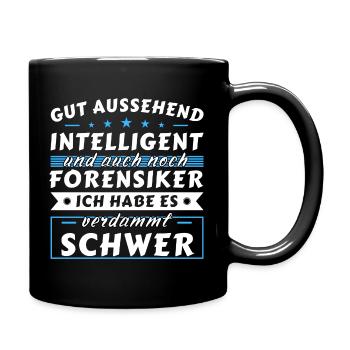 Gut aussehend intelligent - Forensiker Edition - Tasse einfarbig - Schwarz - Rechts