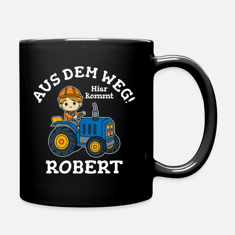 Robert Vorname Traktor - Tasse einfarbig - Schwarz
