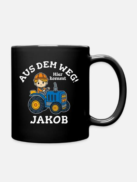 Jakob Vorname Traktor - Tasse einfarbig - Schwarz